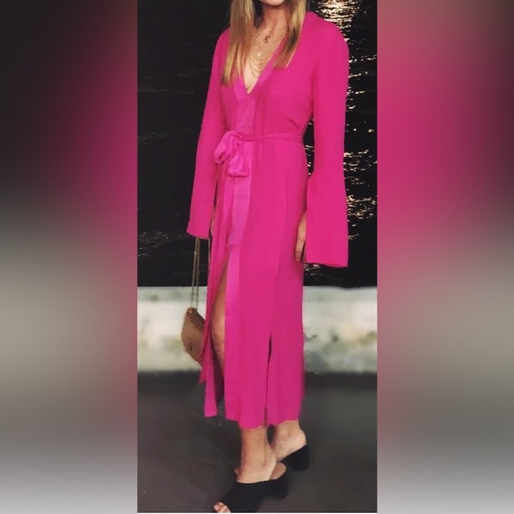 BEC & BRIDGE fuchsia long sleeve formal dress - Picture 3 of 5